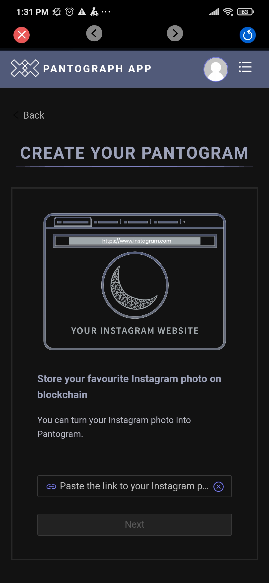 pantogram instagram token
